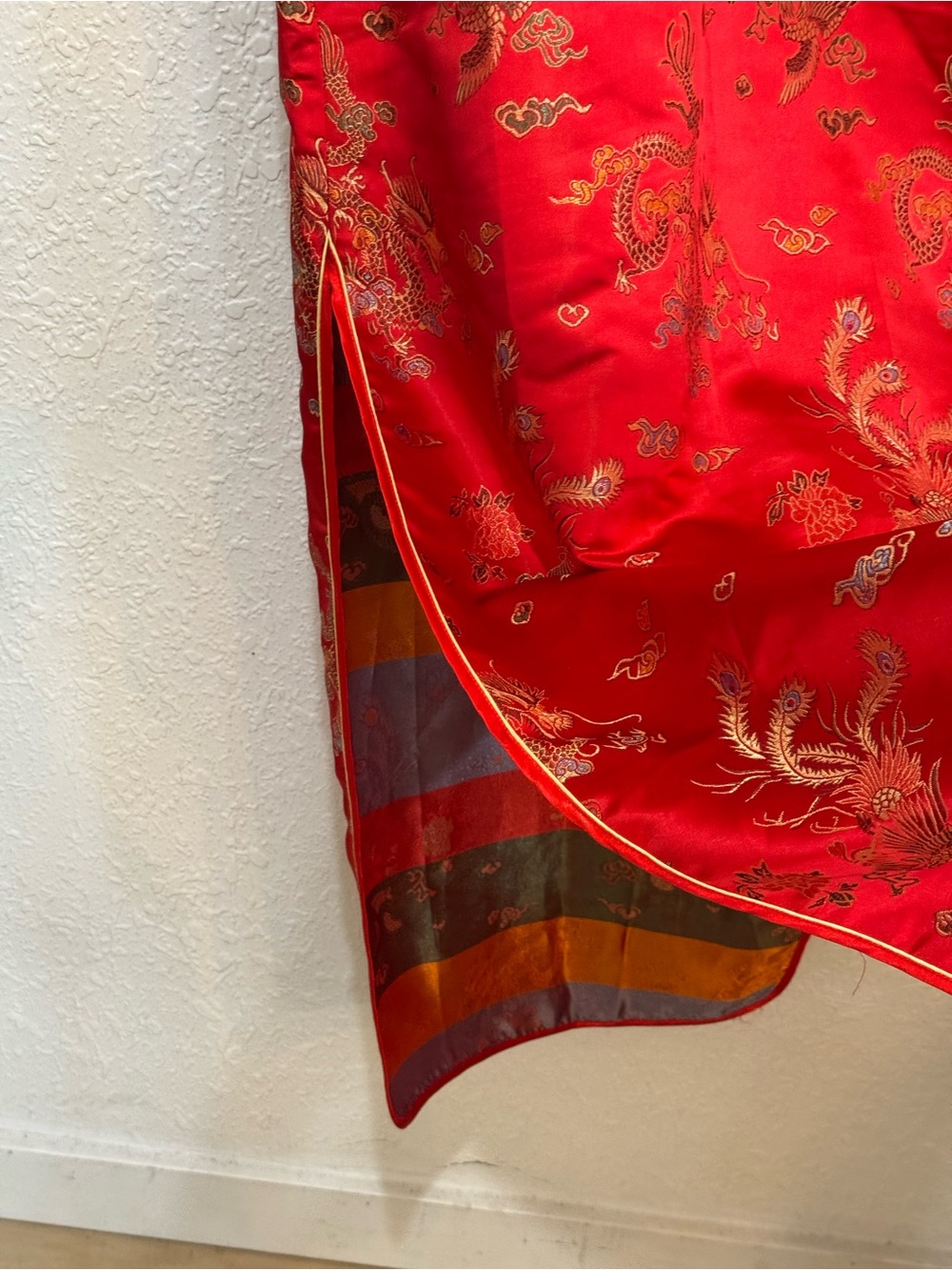 Classic Red Floral Brocade Cheongsam Dress - Picture 3 of 10